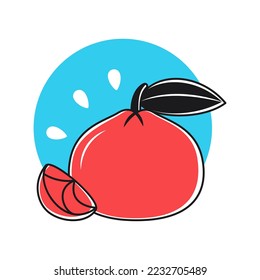 Isolated orange asian vector illustration