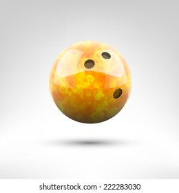 Isolated orange bowling ball vector illustration