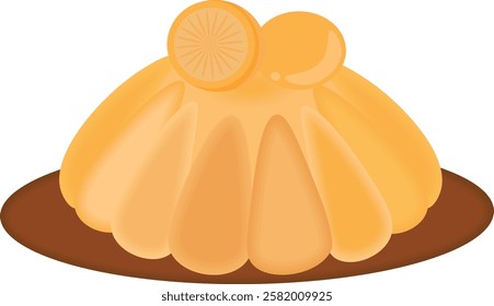 Isolated orange cake. Sweet fruit dessert