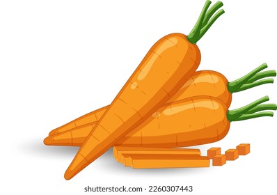 Isolated orange carrot cartoon illustration