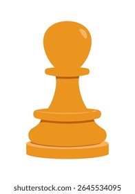 Isolated Orange Chess Pawn Piece on White Background Illustration