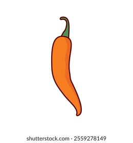 Isolated Orange Chili Peppers Icon Illustration