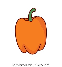 Isolated Orange Chili Peppers Icon Illustration