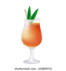 an isolated orange cocktail on a white background