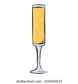 Isolated orange cocktail vector illustration