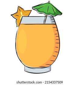 Isolated orange cocktail vector illustration