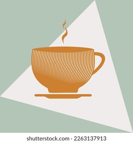 isolated orange cup icon - vector illustration
