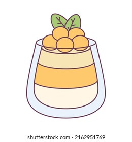 Isolated Orange Flan Dessert Icon Vector Illustration