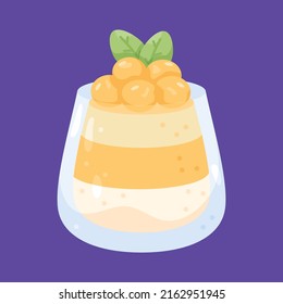 Isolated Orange Flan Dessert Icon Vector Illustration