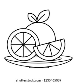 Isolated orange fruit design