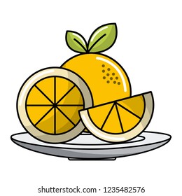 Isolated orange fruit design