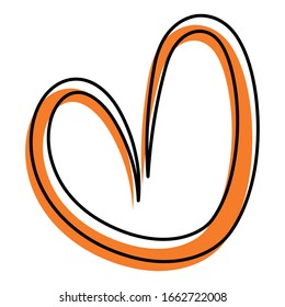 Isolated orange heart icon. Love symbol - Vector illustration