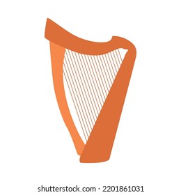 Isolated orange irish harp icon Vector