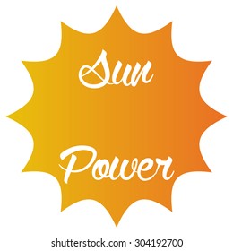 Isolated orange label with text and an icon for alternative energy. Vector illustration