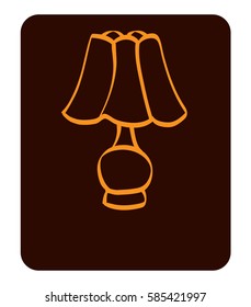 Isolated orange lamp symbol. Vector illustration on white background.