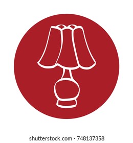 Isolated orange lamp symbol. Vector illustration on white background.