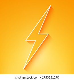Isolated orange logo lightning on a yellow background