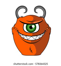 Isolated orange monster on a white background, Vector illustration