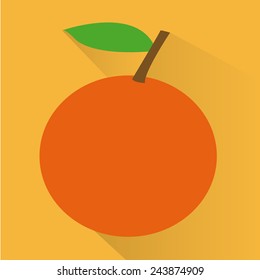 an isolated orange on a yellow background