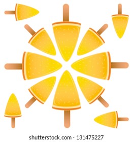 Isolated orange popsicle vector illustration
