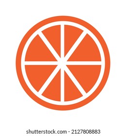 isolated orange slices icons on transparent background