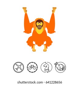 Isolated Orangutan Icon