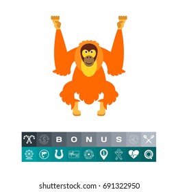 Isolated Orangutan Icon