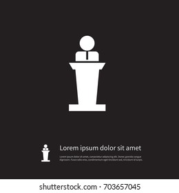 Isolated Orator Icon. Lecturer Vector Element Can Be Used For Lecturer, Orator, Speaker Design Concept.