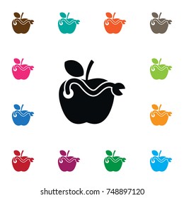 Isolated Organic Icon. Healthy Vector Element Can Be Used For Organic, Healthy, Apple Design Concept.