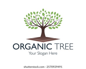Isolated organic tree logo icon template design in white background