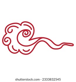 Isolated oriental cloud sketch icon Vector