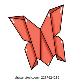 Isolated origami butterfly Abstract paper animal Vector illustration