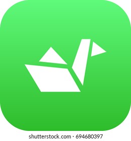 Isolated Origami Icon Symbol On Clean Background. Vector Paper Figure  Element In Trendy Style.