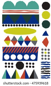 Isolated ornamental card with abstract shapes. Cute print in scandinavian style.