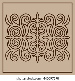 Isolated ornamental carpet of asians on a beige background