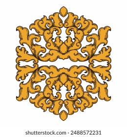 Isolated ornamental design. Ornamental elements for your designs. Floral carving decoration for postcards, invitations, social media or wedding.