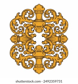 Isoliertes ornamentales Design. Ornamentale Elemente für Ihre Designs. Blumenschnitzdekoration für Postkarten, Einladungen, Social Media oder Hochzeit.
