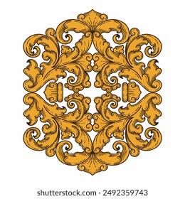 Diseño ornamental aislado. Elementos ornamentales para tus diseños. Decoración de talla floral para postales, invitaciones, redes sociales o bodas.