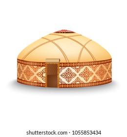 Isolated Ornamental Nomadic Yurt Vector Illustration