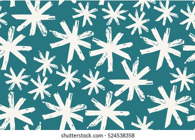 Isolated ornamental seamless pattern with abstract snow elements. Cute print in scandinavian style.The image is made in the style hand-made, bright, simple, patchwork. Abstract, traditional, simple.