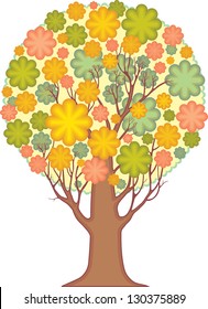 Isolated ornamental tree. Foliage of stylized leaves.