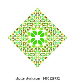 Isolated ornate geometrical petal diagonal square logo template - abstract squared vector element from geometric shapes