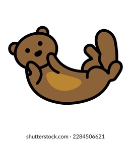 Isolated Otter Vector Icon, Emoji, Emoticon