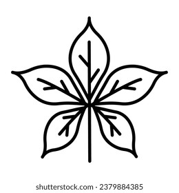 Isolated outline of an autumn leaf icon Vector