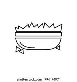 Isolated outline of a bowl of nachos, Vector illustration