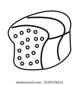 Isolated outline bread on a white background hand drawn