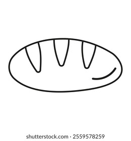 Isolated outline bread on a white background