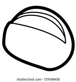 Isolated outline of a bread, Vector illustration