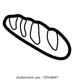 Isolated outline of a bread, Vector illustration