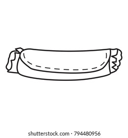 Isolated outline of a burrito, Vector illustration